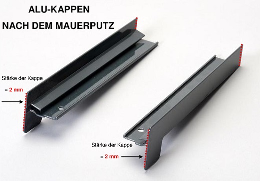 Alu-Kappen nach dem Mauerputz - Messanleitung