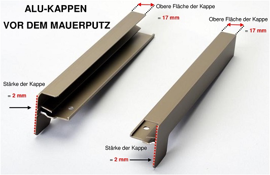 Alu-Kappen vor dem Mauerputz - Messanleitung