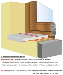 Messanleitung für Gussmarmor Fensterbänke Puritamo
